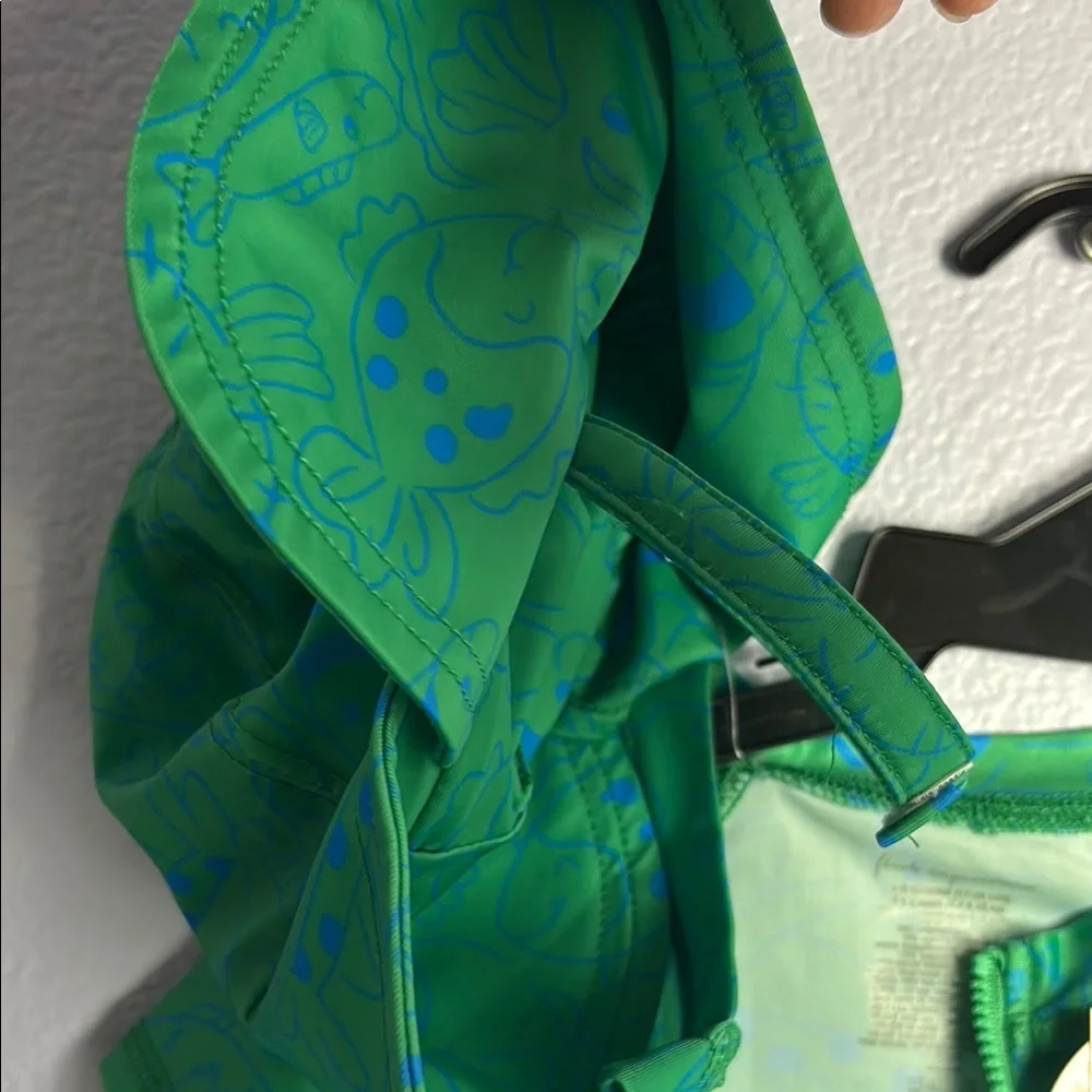 First Impressions Green and Blue Kids Swim Rashguard Romper Bodysuit